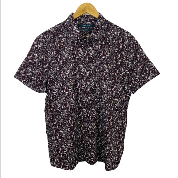Perry Ellis Floral Button Down Shirt Size Large - Picture 1 of 8